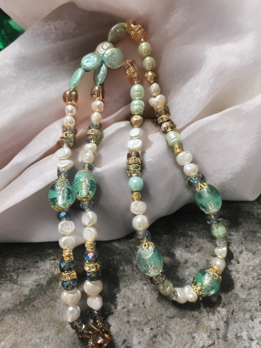 Artisan Genuine Pearl & Glass Bead Necklace - Women Jewelry
